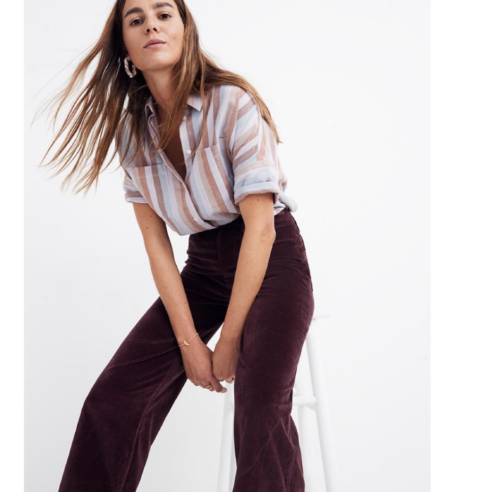 NWT Madewell Emmett Wide-Leg Crop Pants Velveteen - Picture 4 of 4